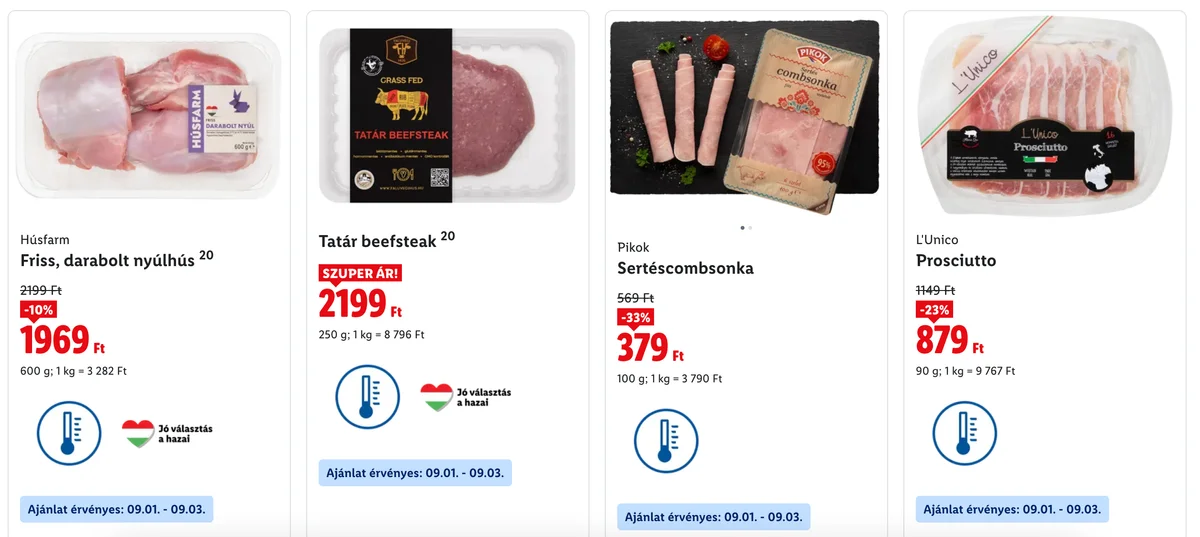 idl hétfő akció hús