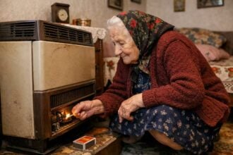 gázkonvektor idős néni