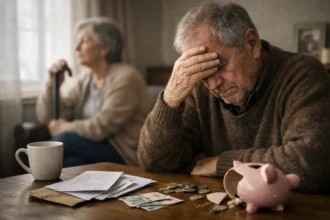idős emberek szegénység pénz szomorú asztal