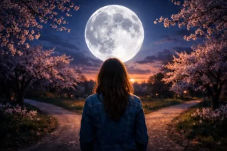 telihold válaszút nő fa erdő